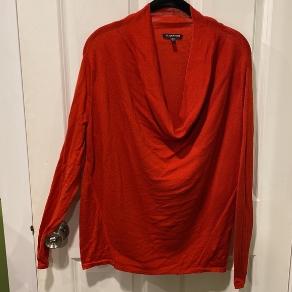 Eileen Fisher Red 100% Merino Wool Sweater - Picture 12 of 16